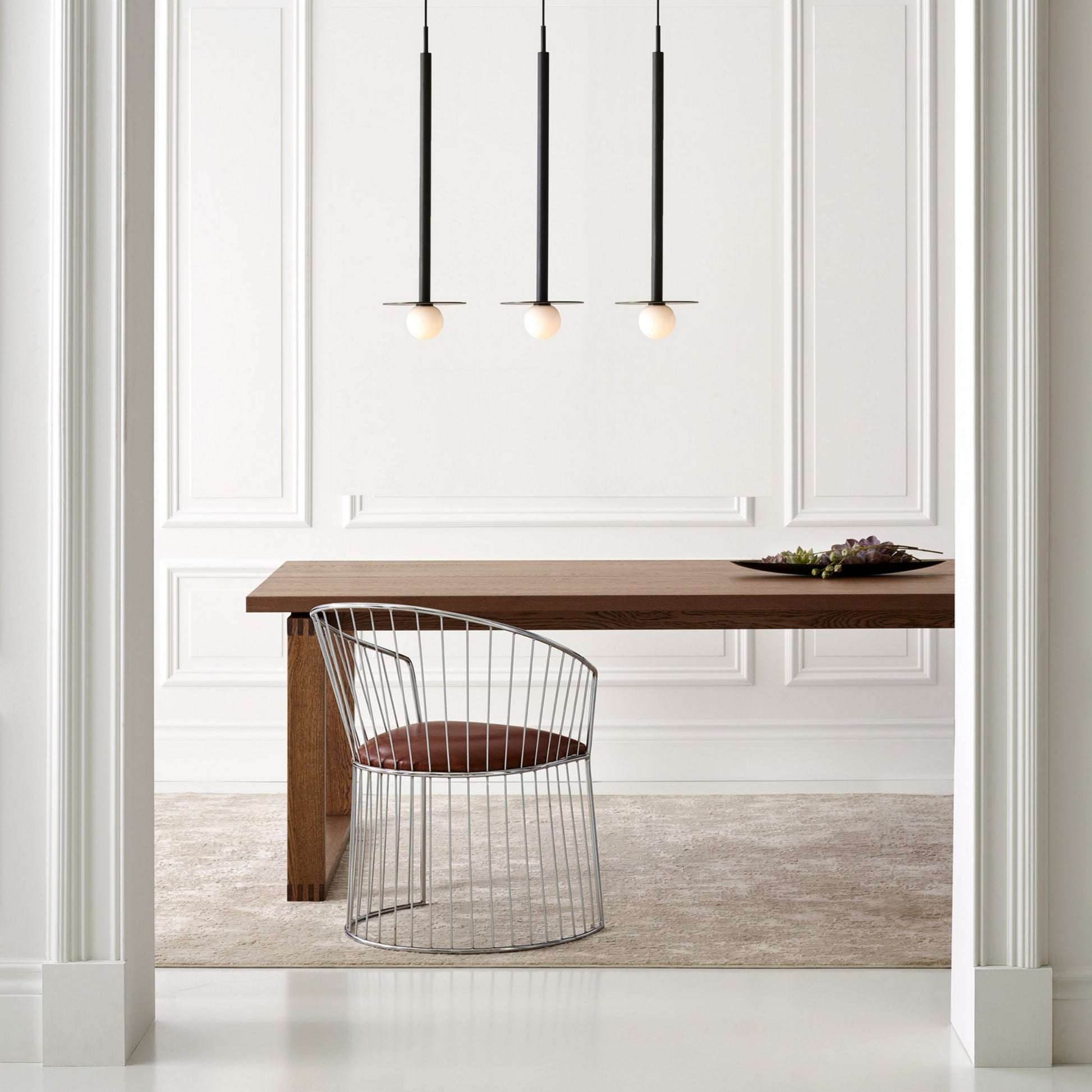 Nodes Tall Pendant, Midnight Black Finish - Bees Lighting
