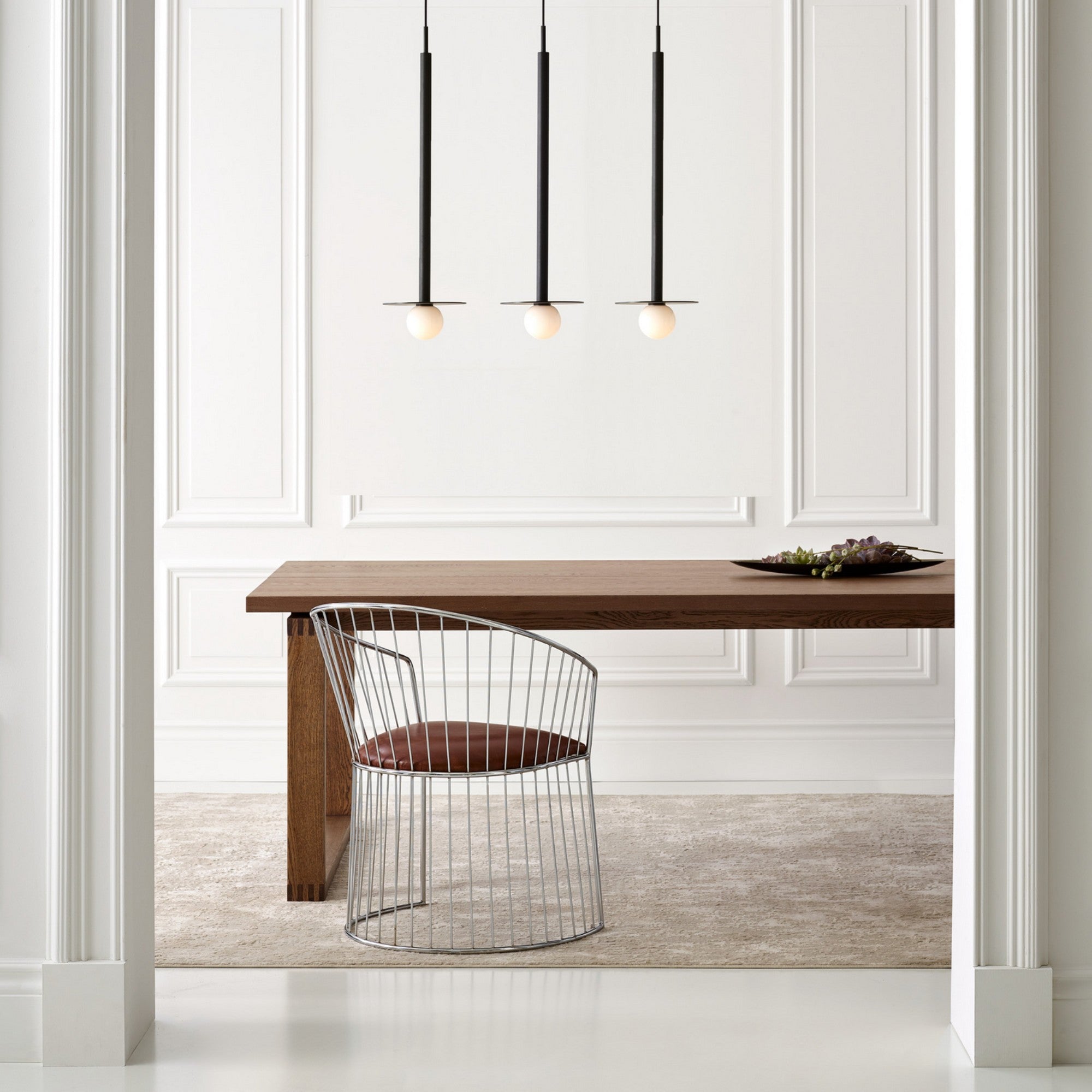 Nodes Tall Pendant, Midnight Black Finish - Bees Lighting