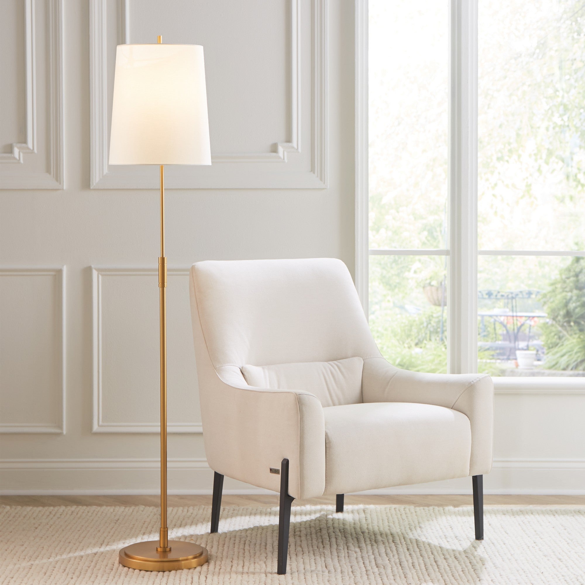 Beckham Classic Floor Lamp, Burnished Brass Finish - Bees Lighting