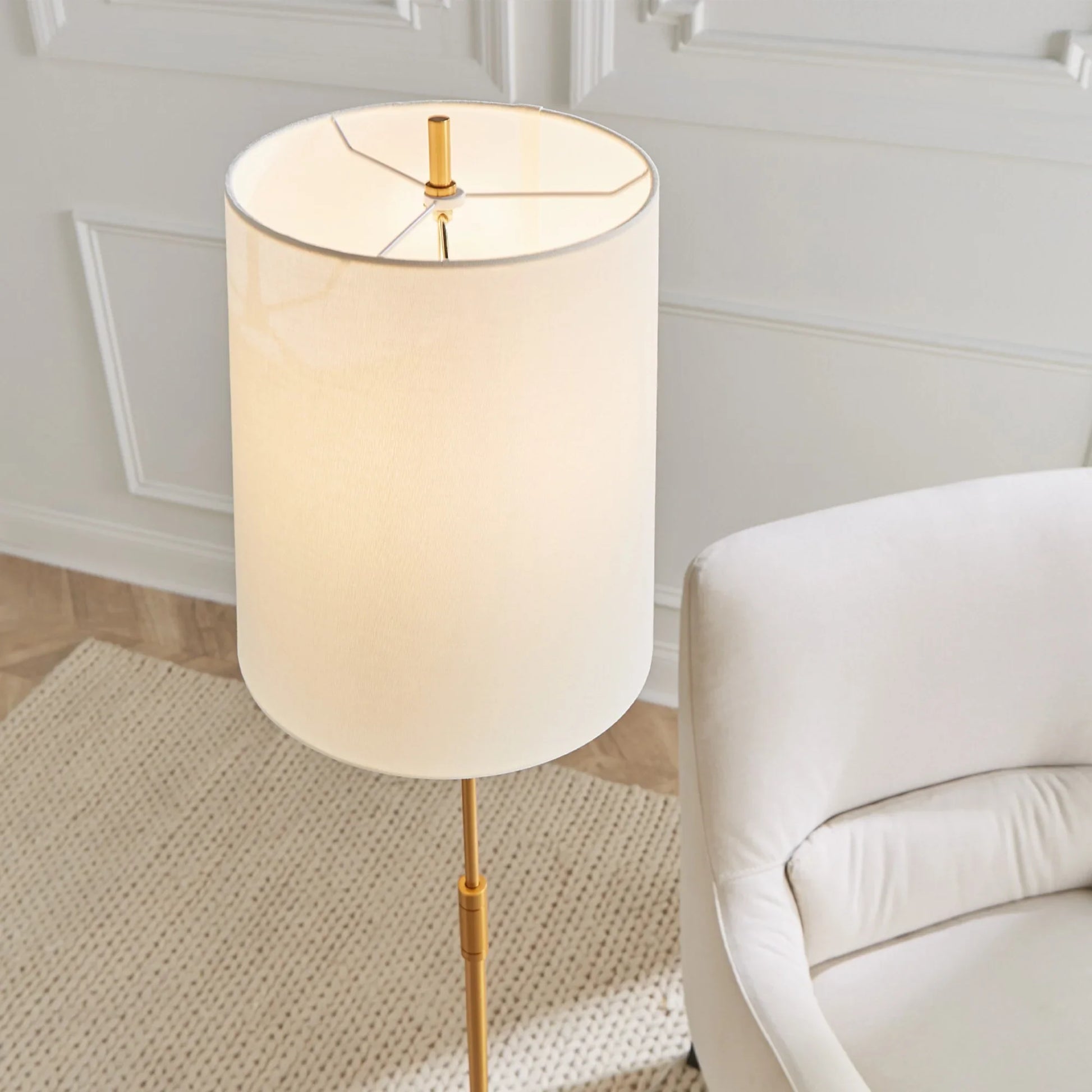 Beckham Classic Floor Lamp, Burnished Brass Finish - Bees Lighting