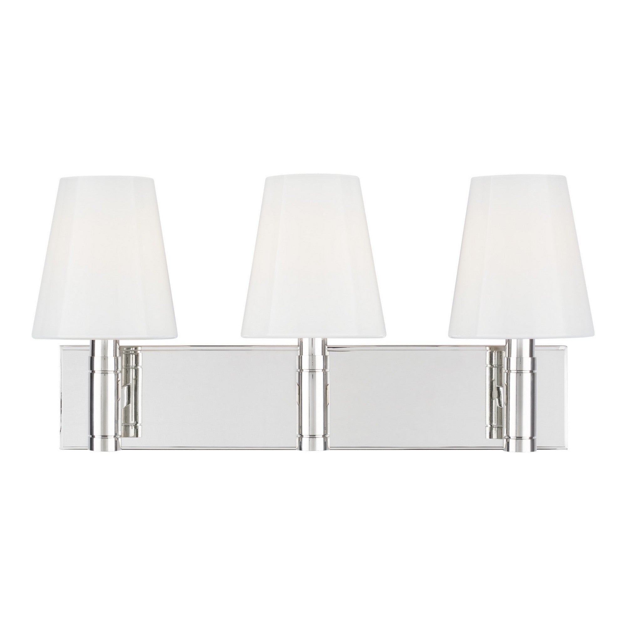 Beckham Classic 21" 3-Light Bathroom Vanity, Polished Nickel Finish - Bees Lighting