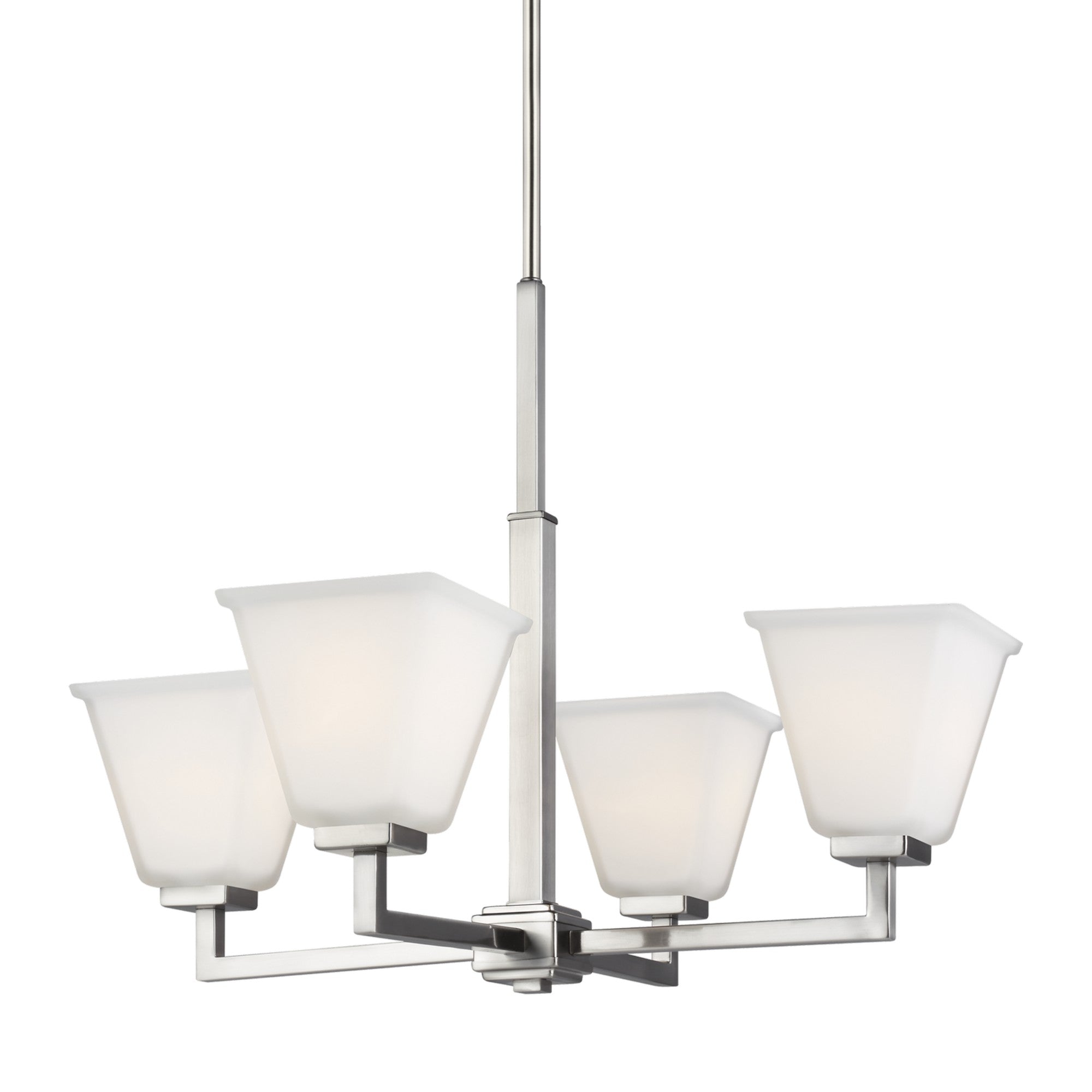 Ellis Harper 25" 4-Light Chandelier, Brushed Nickel Finish - Bees Lighting