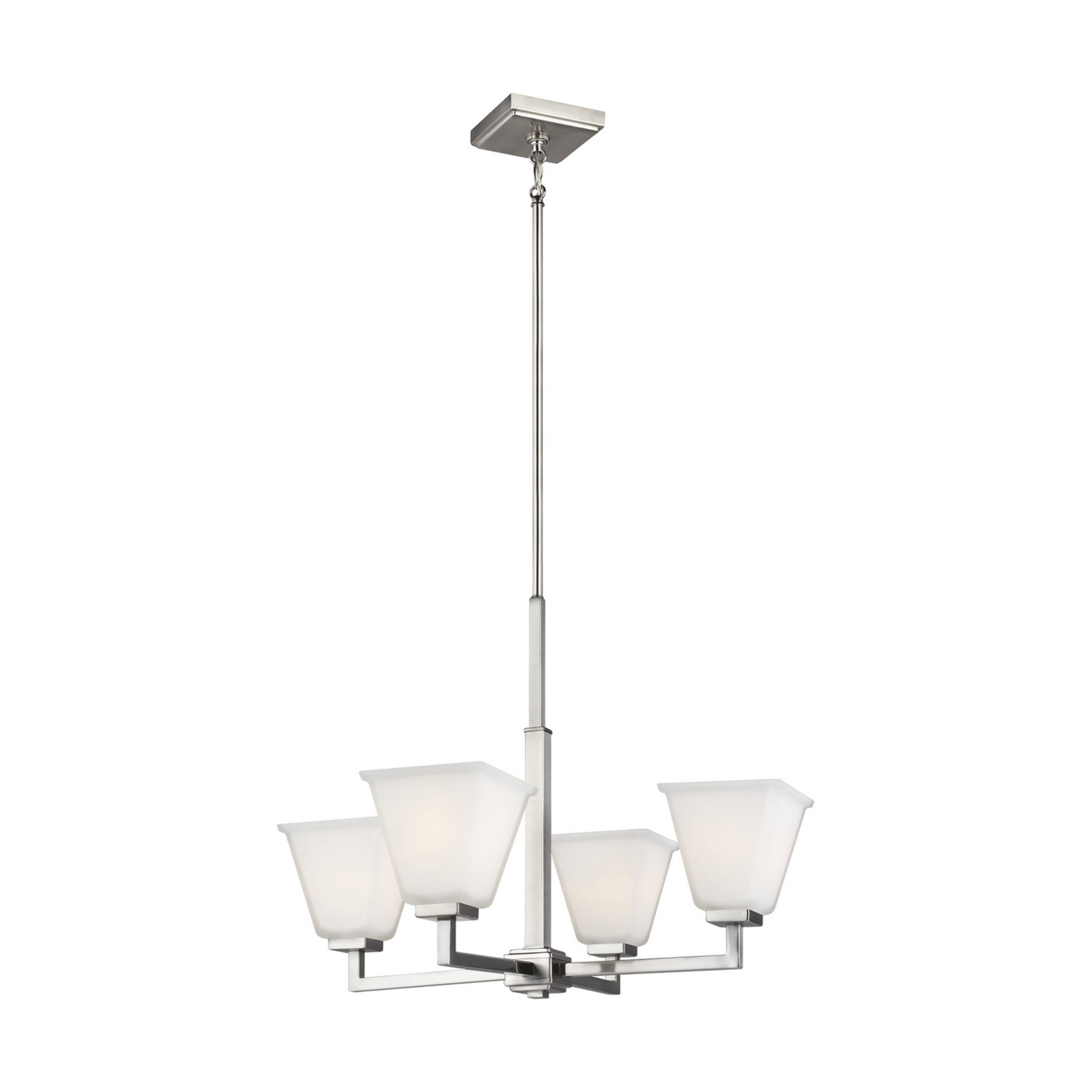 Ellis Harper 25" 4-Light Chandelier, Brushed Nickel Finish - Bees Lighting