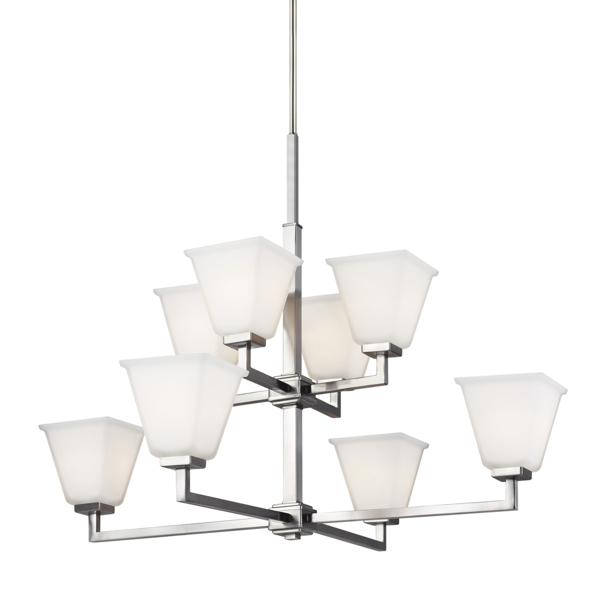 Ellis Harper 36" 8-Light Chandelier, Brushed Nickel Finish - Bees Lighting