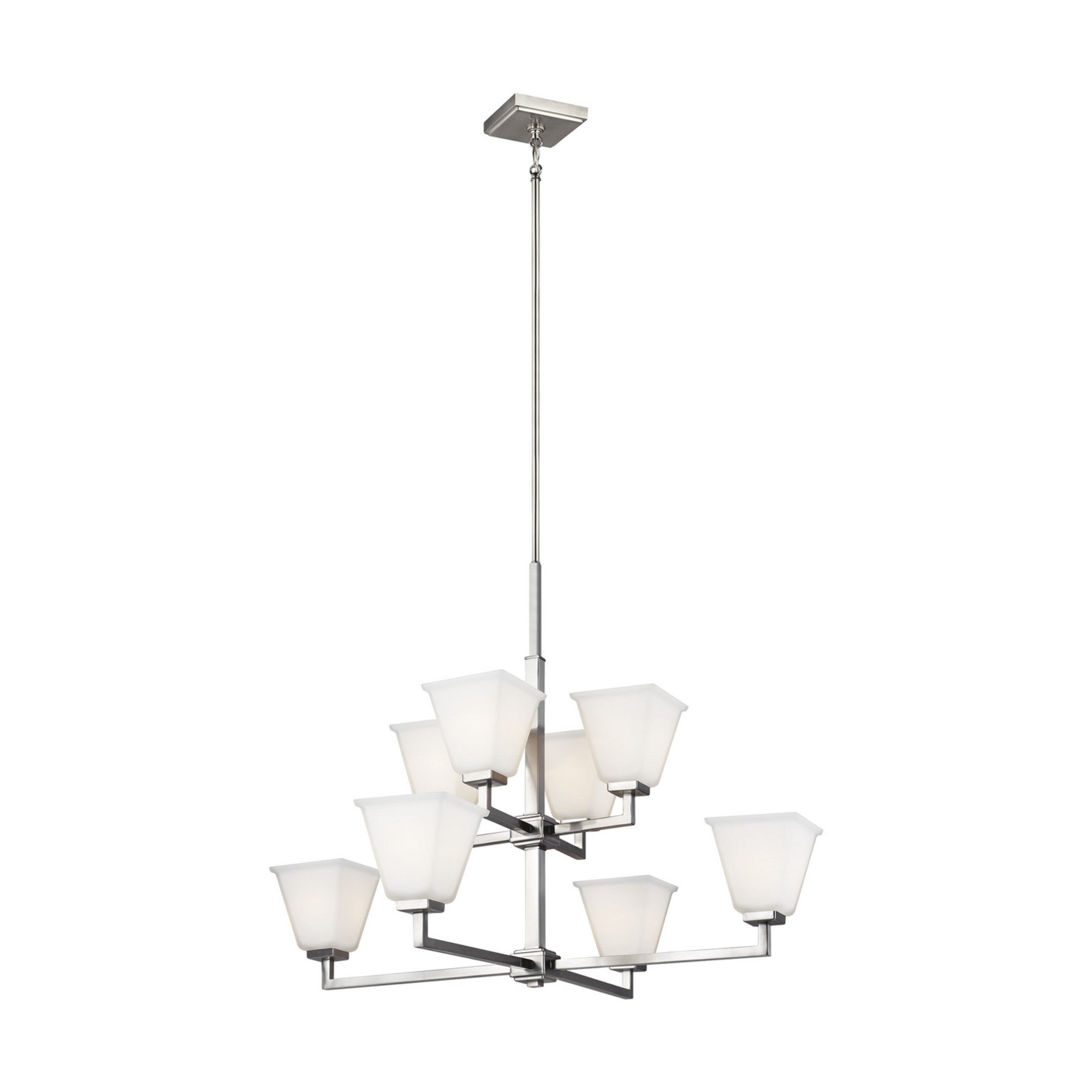Ellis Harper 36" 8-Light Chandelier, Brushed Nickel Finish - Bees Lighting