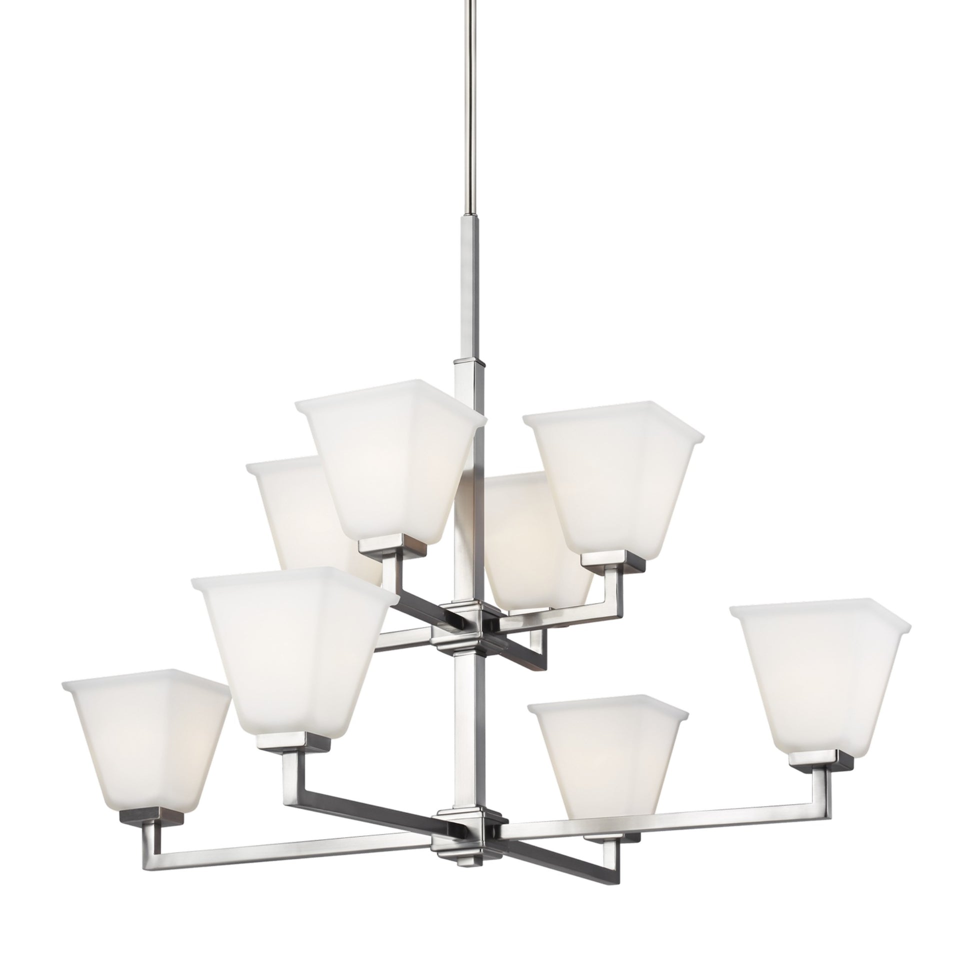 Ellis Harper 36" 8-Light LED Chandelier, Brushed Nickel Finish - Bees Lighting