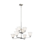 Ellis Harper 36" 8-Light LED Chandelier, Brushed Nickel Finish - Bees Lighting