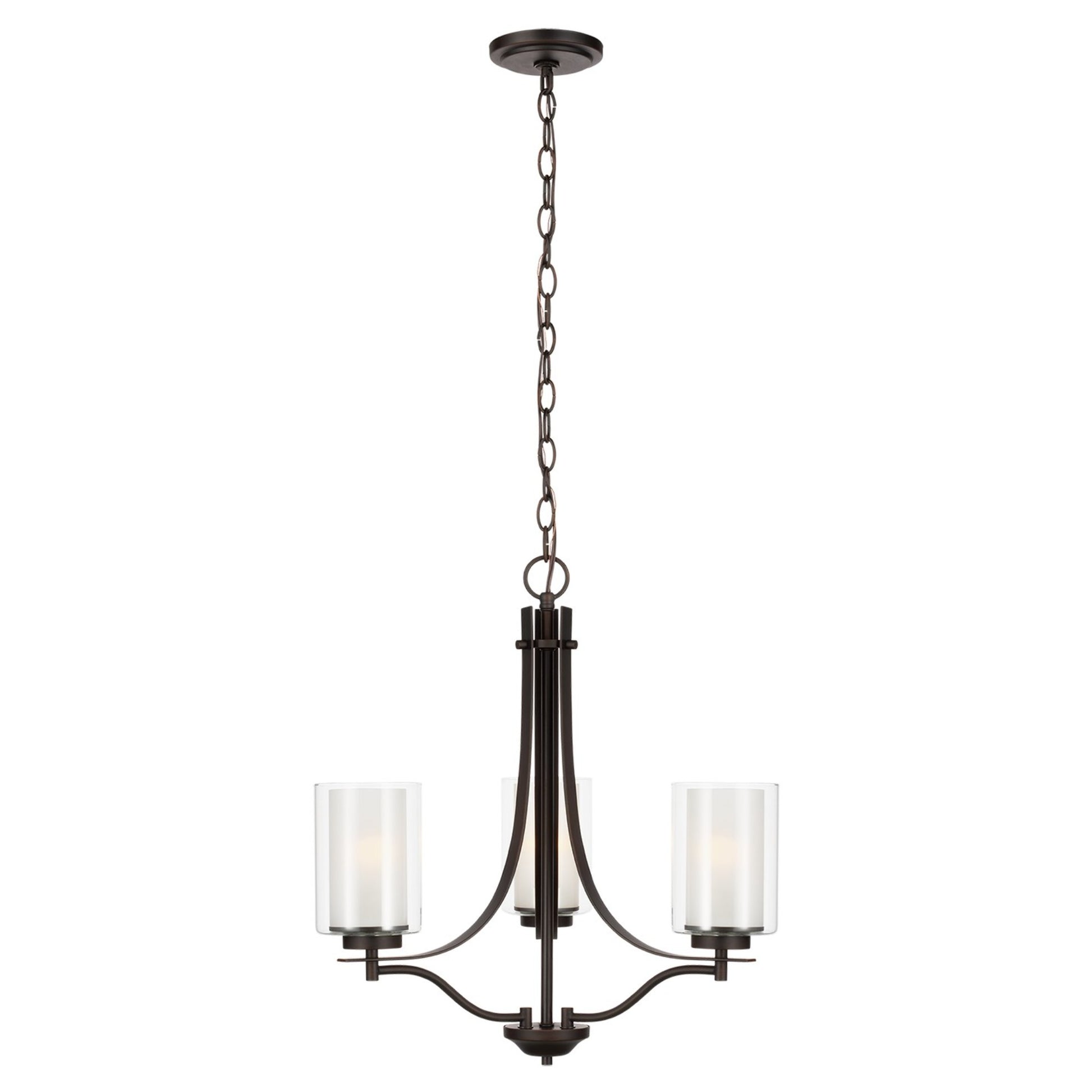 Elmwood Park 21" 3-Light LED Chandelier, Bronze Finish - Bees Lighting