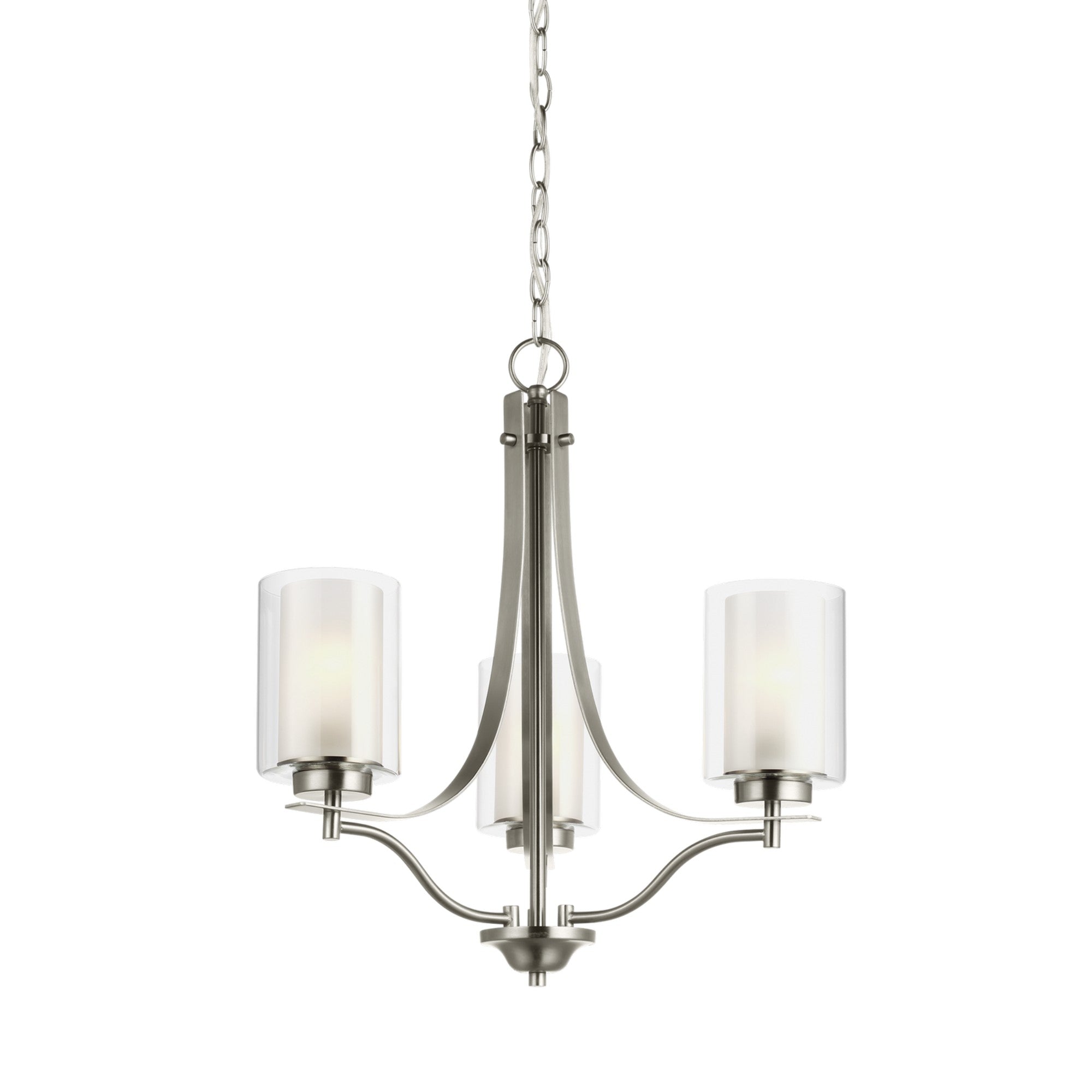 Elmwood Park 21" 3-Light LED Chandelier, Brushed Nickel Finish - Bees Lighting