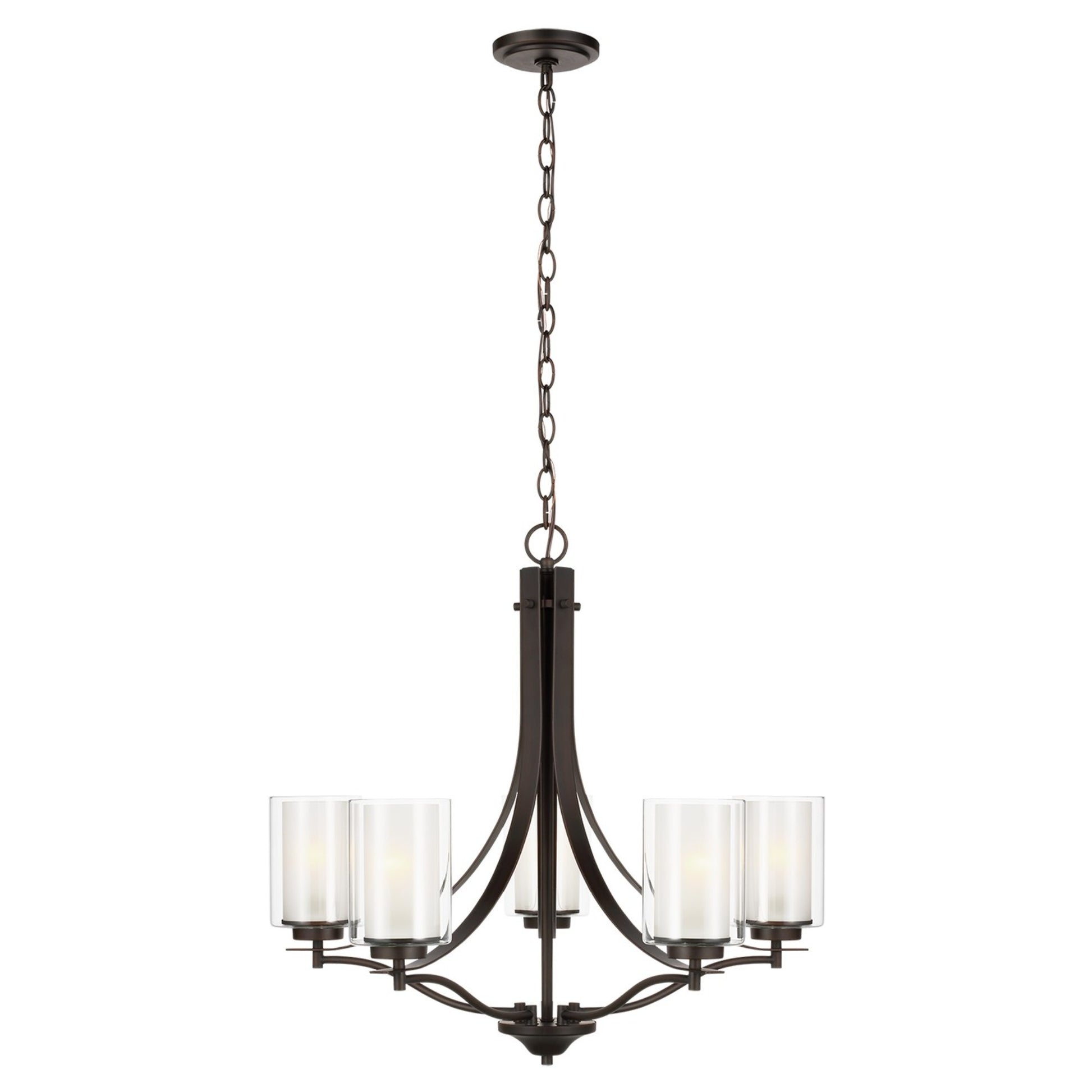 Elmwood Park 26" 5-Light LED Chandelier, Bronze Finish - Bees Lighting
