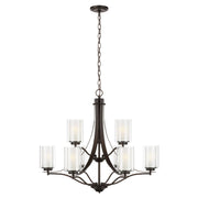 Elmwood Park 32" 9-Light LED Chandelier, Bronze Finish - Bees Lighting