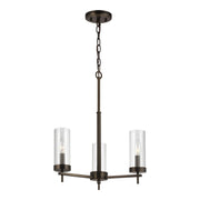 Zire 18" 3-Light Chandelier, Brushed Oil Rubbed Bronze Finish - Bees Lighting