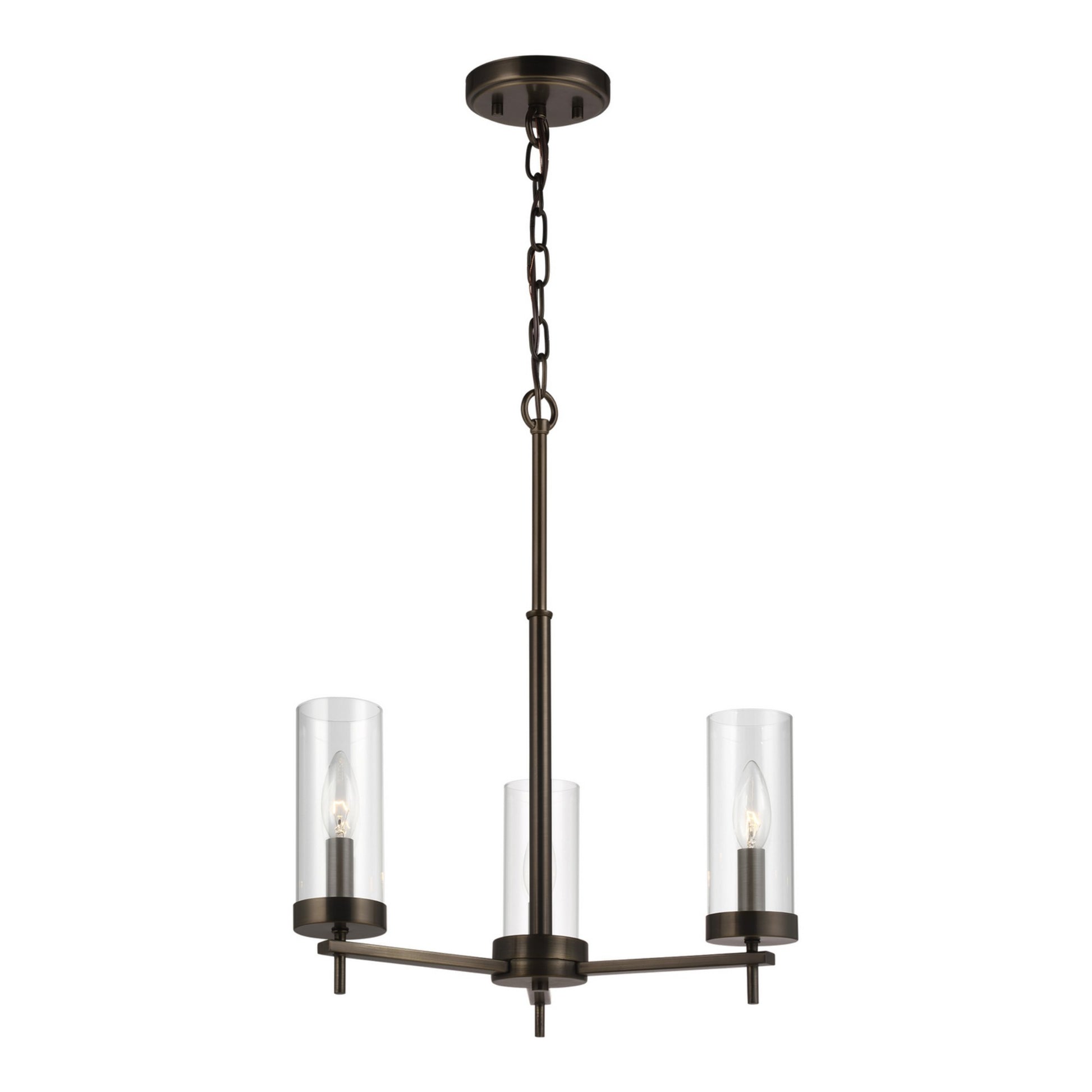 Zire 18" 3-Light Chandelier, Brushed Oil Rubbed Bronze Finish - Bees Lighting