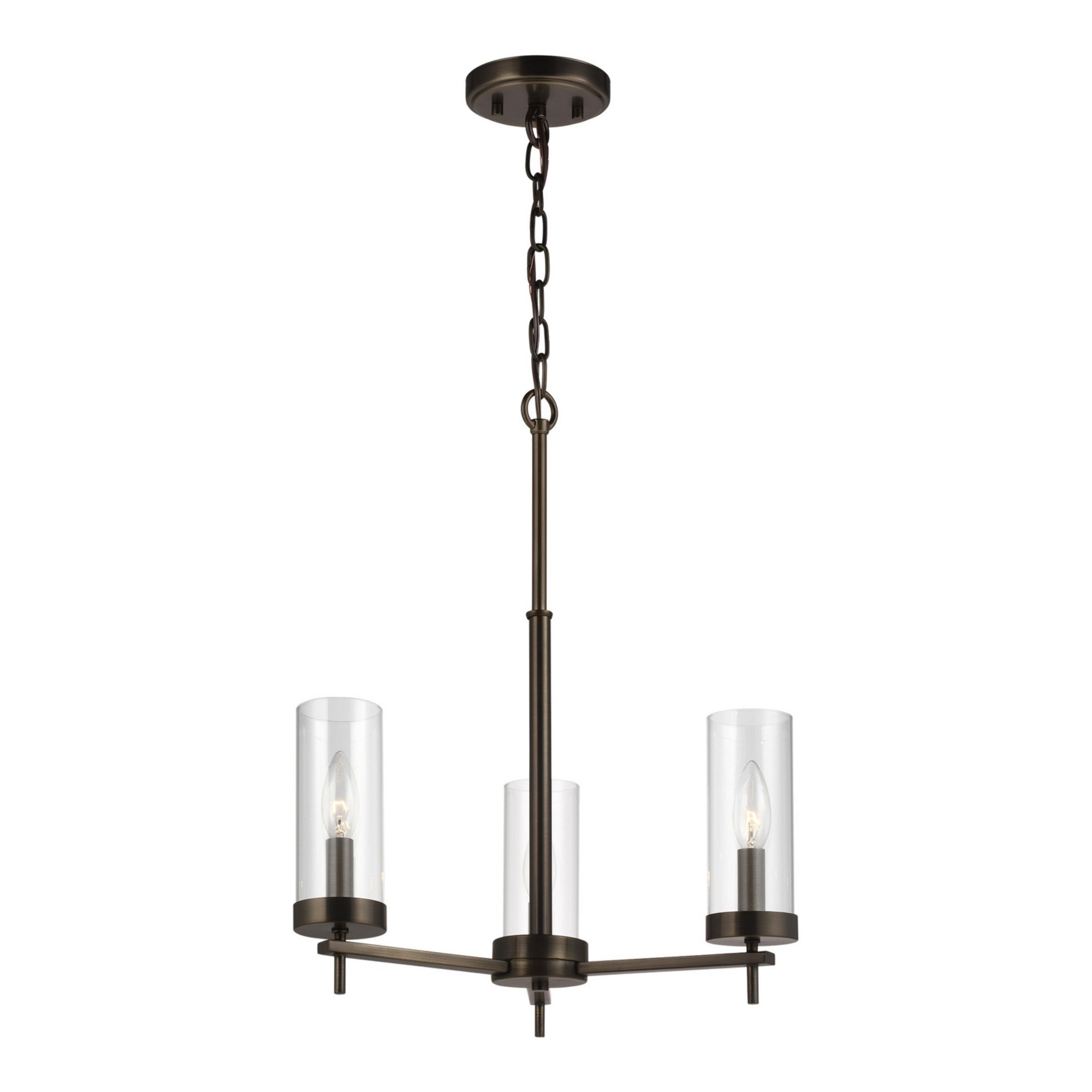 Zire 18" 3-Light Chandelier, Brushed Oil Rubbed Bronze Finish - Bees Lighting