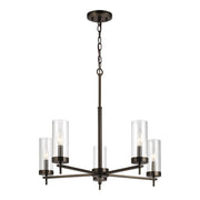 Zire 26" 5-Light Chandelier, Brushed Oil Rubbed Bronze Finish - Bees Lighting