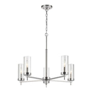 Zire 26" 5-Light LED Chandelier, Chrome Finish - Bees Lighting