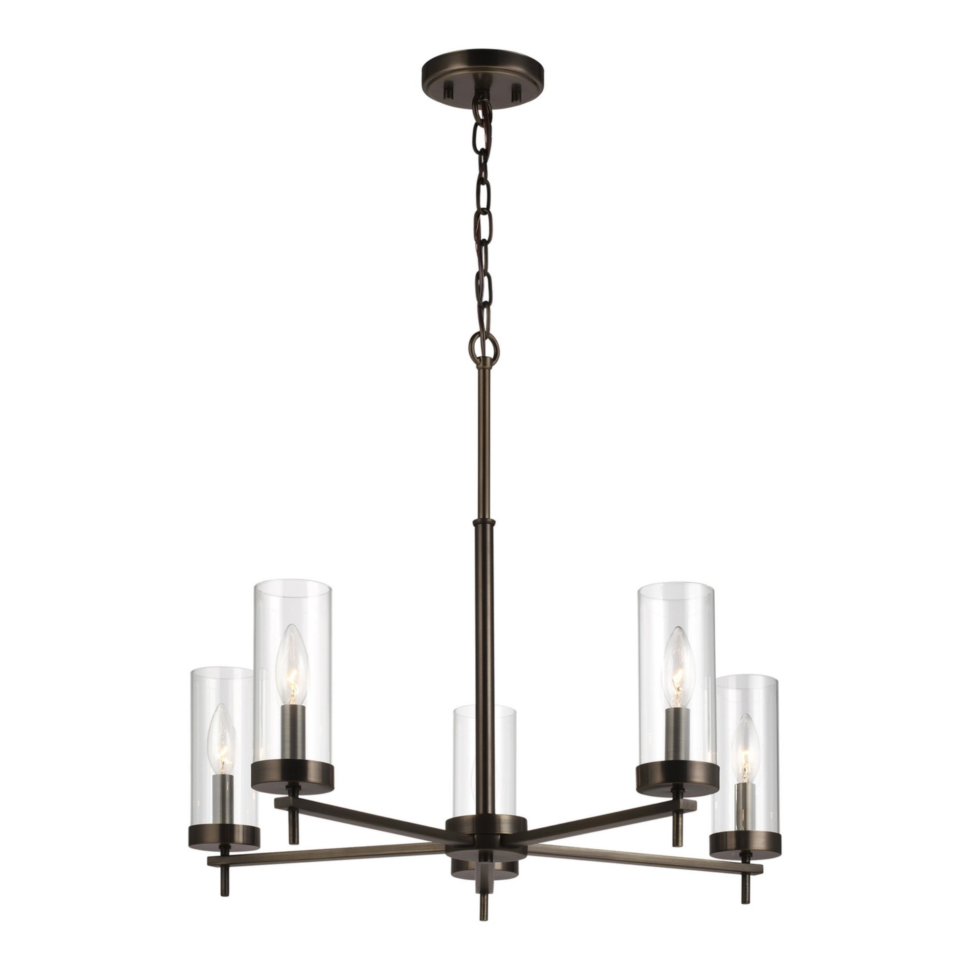 Zire 26" 5-Light LED Chandelier, Brushed Oil Rubbed Bronze Finish - Bees Lighting