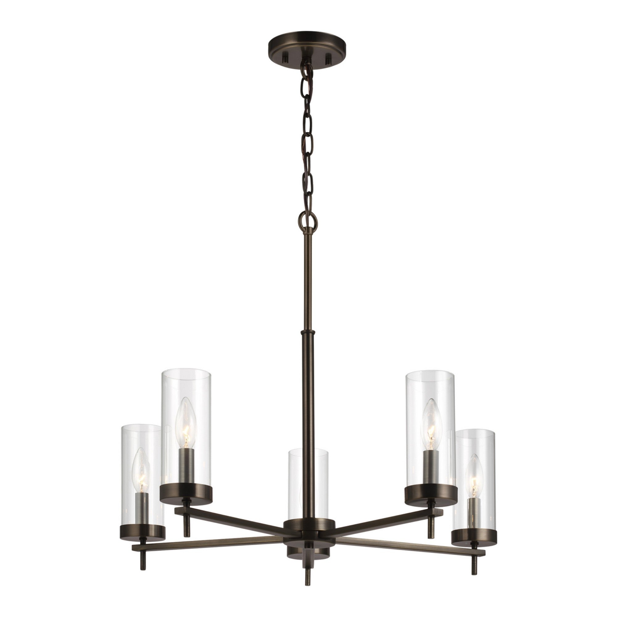 Zire 26" 5-Light LED Chandelier, Brushed Oil Rubbed Bronze Finish - Bees Lighting