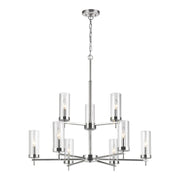 Zire 32" 9-Light Chandelier, Chrome Finish - Bees Lighting