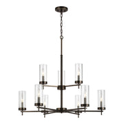 Zire 32" 9-Light Chandelier, Brushed Oil Rubbed Bronze Finish - Bees Lighting
