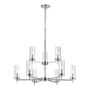 Zire 32" 9-Light LED Chandelier, Chrome Finish - Bees Lighting