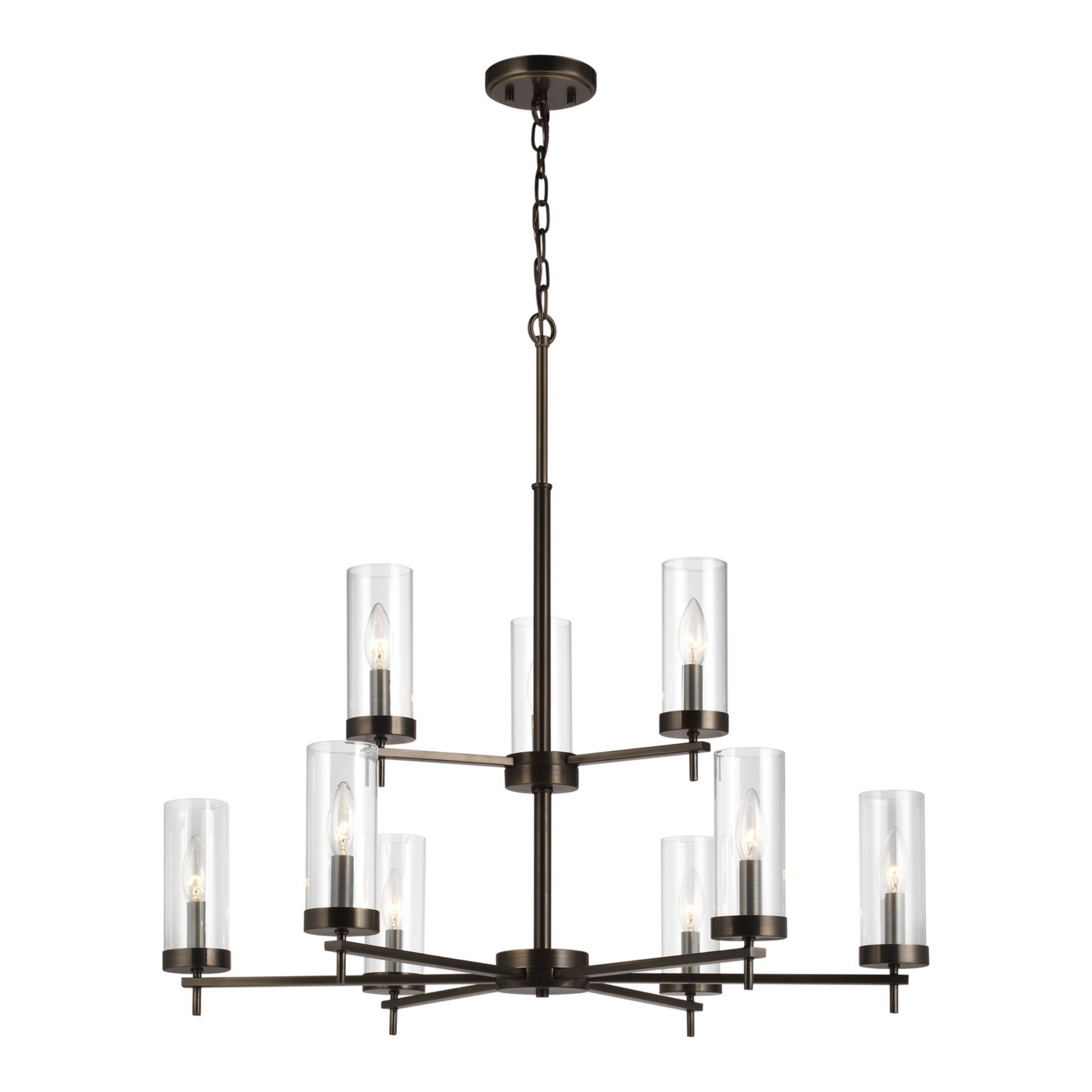 Zire 32" 9-Light LED Chandelier, Brushed Oil Rubbed Bronze Finish - Bees Lighting