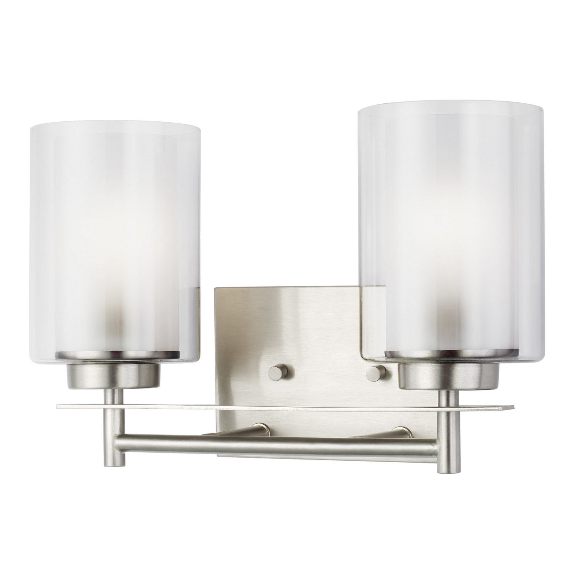 Elmwood Park 13" 2-Light Bathroom Vanity, Brushed Nickel Finish - Bees Lighting