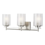 Elmwood Park 22" 3-Light Bathroom Vanity, Brushed Nickel Finish - Bees Lighting