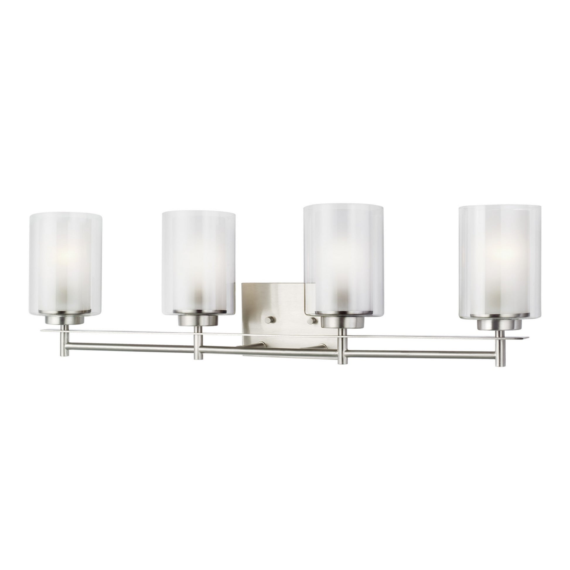 Elmwood Park 31" 4-Light Bathroom Vanity, Brushed Nickel Finish - Bees Lighting