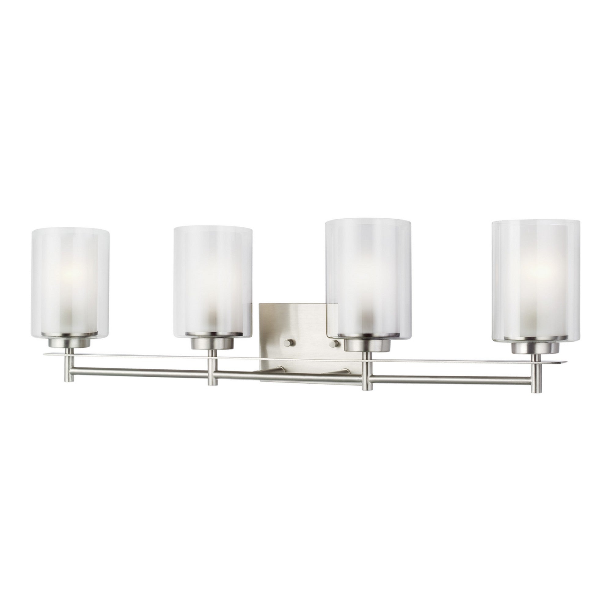 Elmwood Park 31" 4-Light Bathroom Vanity, Brushed Nickel Finish - Bees Lighting