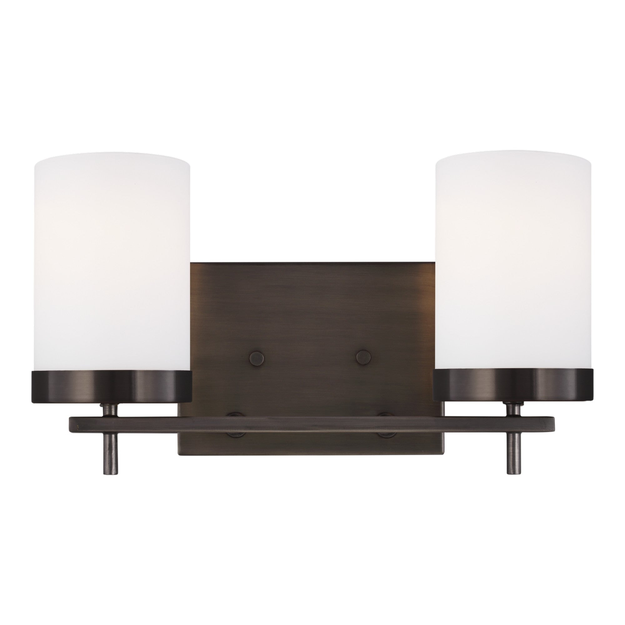 Zire 14" 2-Light Bathroom Vanity, Brushed Oil Rubbed Bronze Finish - Bees Lighting