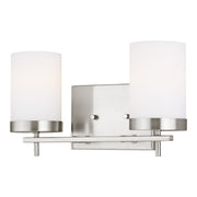 Zire 14" 2-Light LED Bathroom Vanity, Brushed Nickel Finish - Bees Lighting