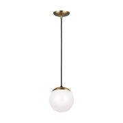 Leo Hanging Globe 8" Small Pendant, Satin Brass Finish - Bees Lighting