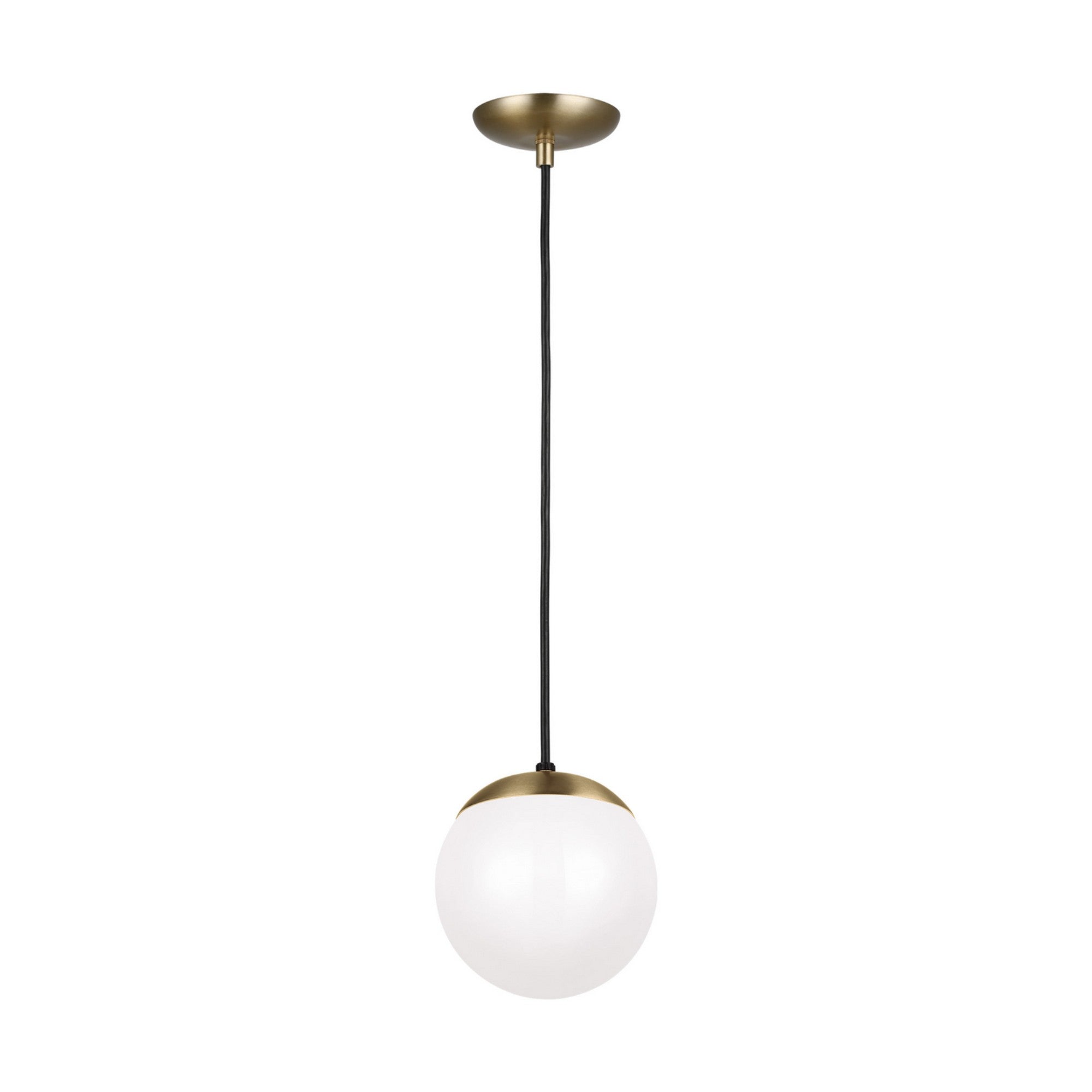 Leo Hanging Globe 8" Small Pendant, Satin Brass Finish - Bees Lighting
