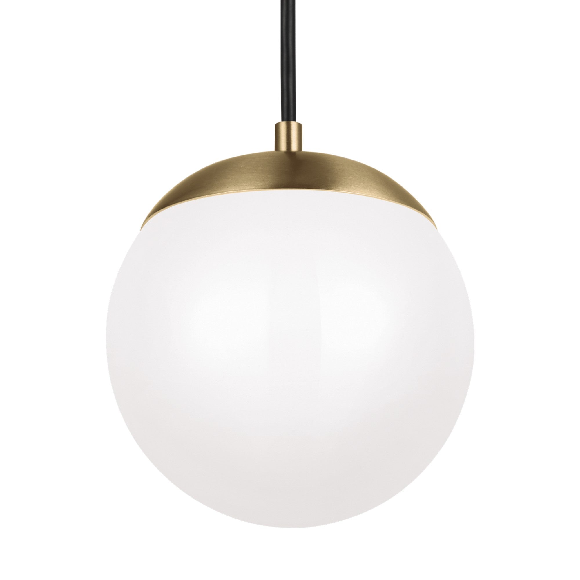 Leo Hanging Globe 8" Integrated LED Small Pendant, Satin Brass Finish - Bees Lighting