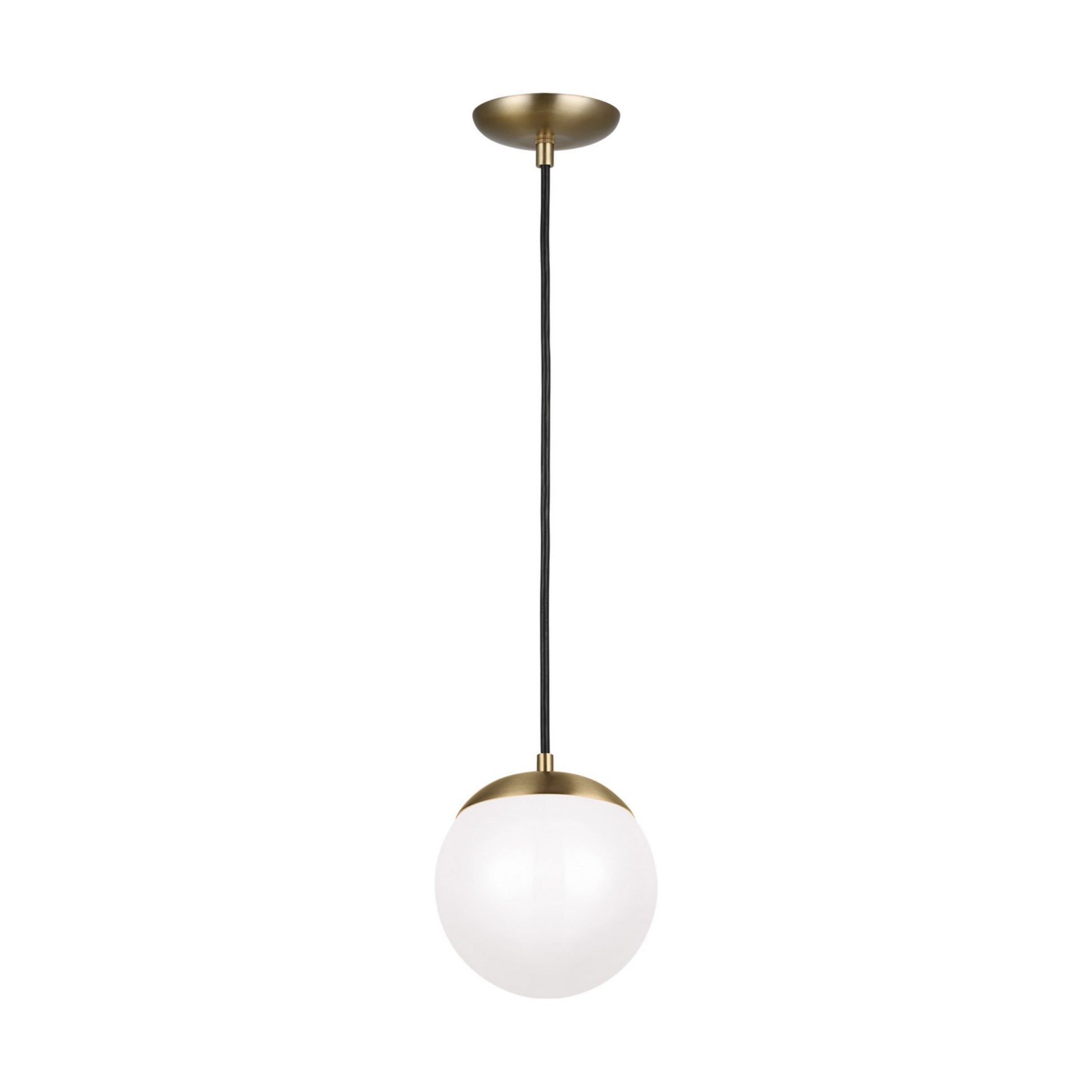 Leo Hanging Globe 8" Integrated LED Small Pendant, Satin Brass Finish - Bees Lighting