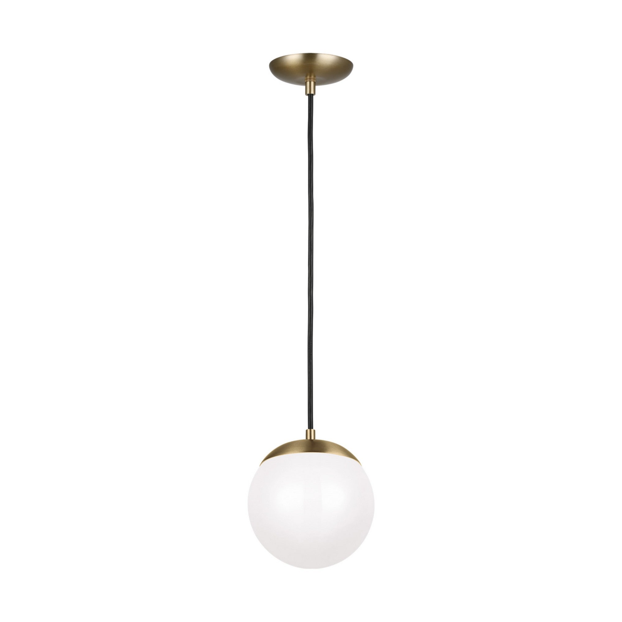 Leo Hanging Globe 8" Integrated LED Small Pendant, Satin Brass Finish - Bees Lighting