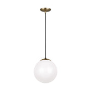 Leo Hanging Globe 10" Medium Pendant, Satin Brass Finish - Bees Lighting