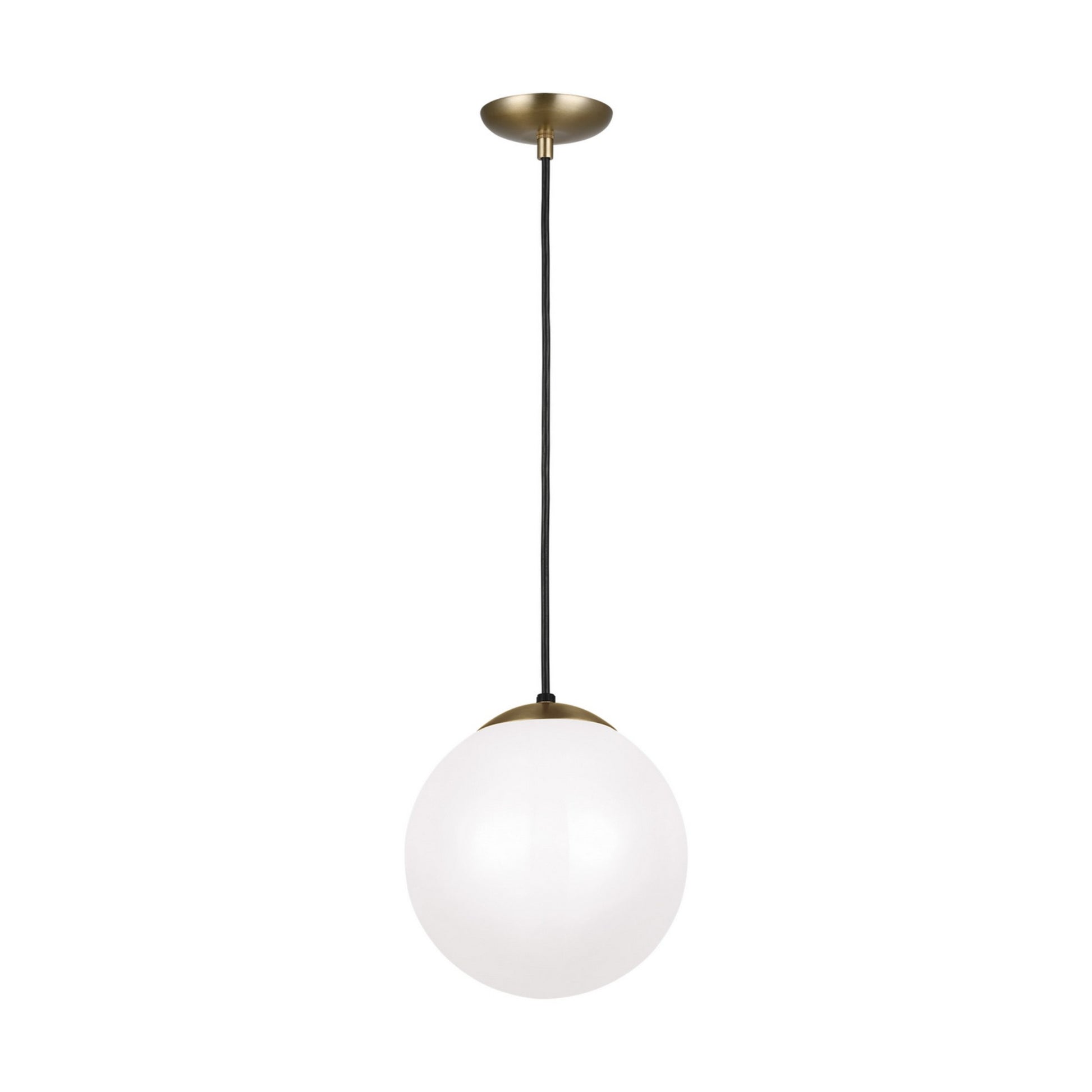 Leo Hanging Globe 10" Medium Pendant, Satin Brass Finish - Bees Lighting