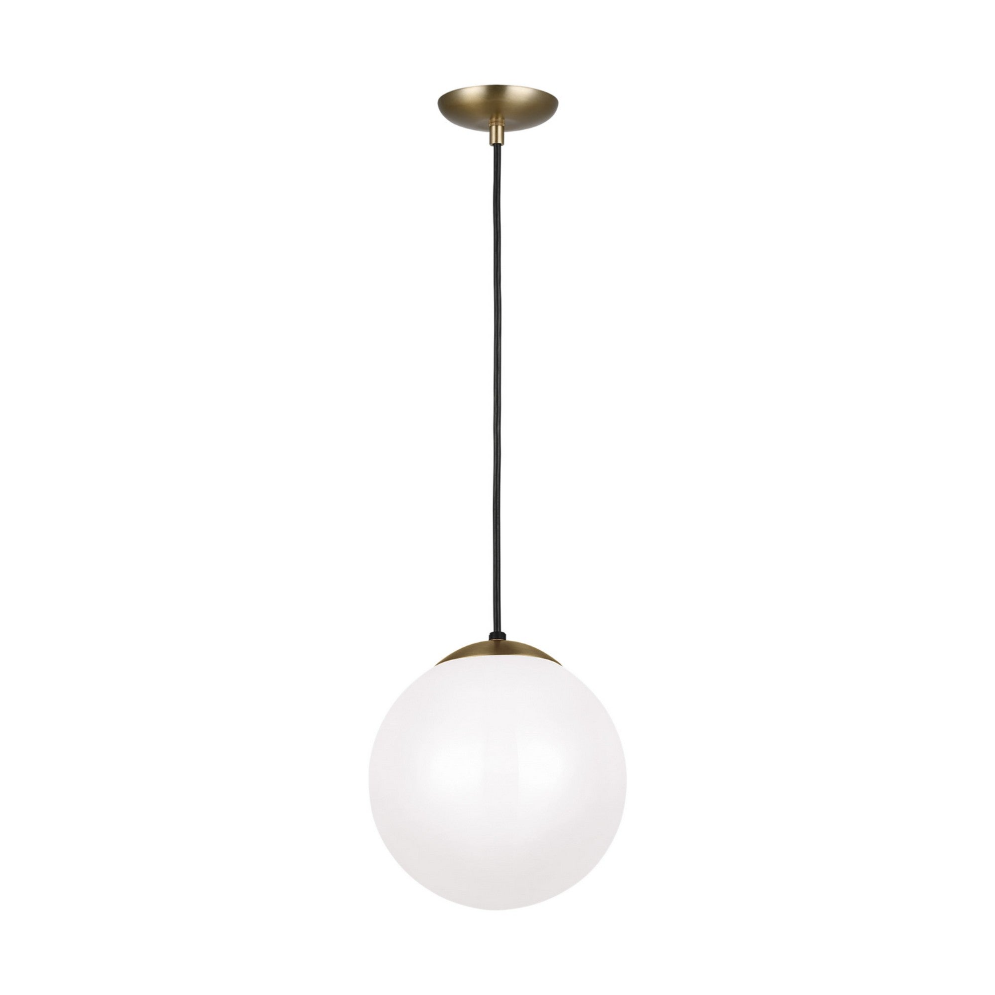 Leo Hanging Globe 10" Medium Pendant, Satin Brass Finish - Bees Lighting