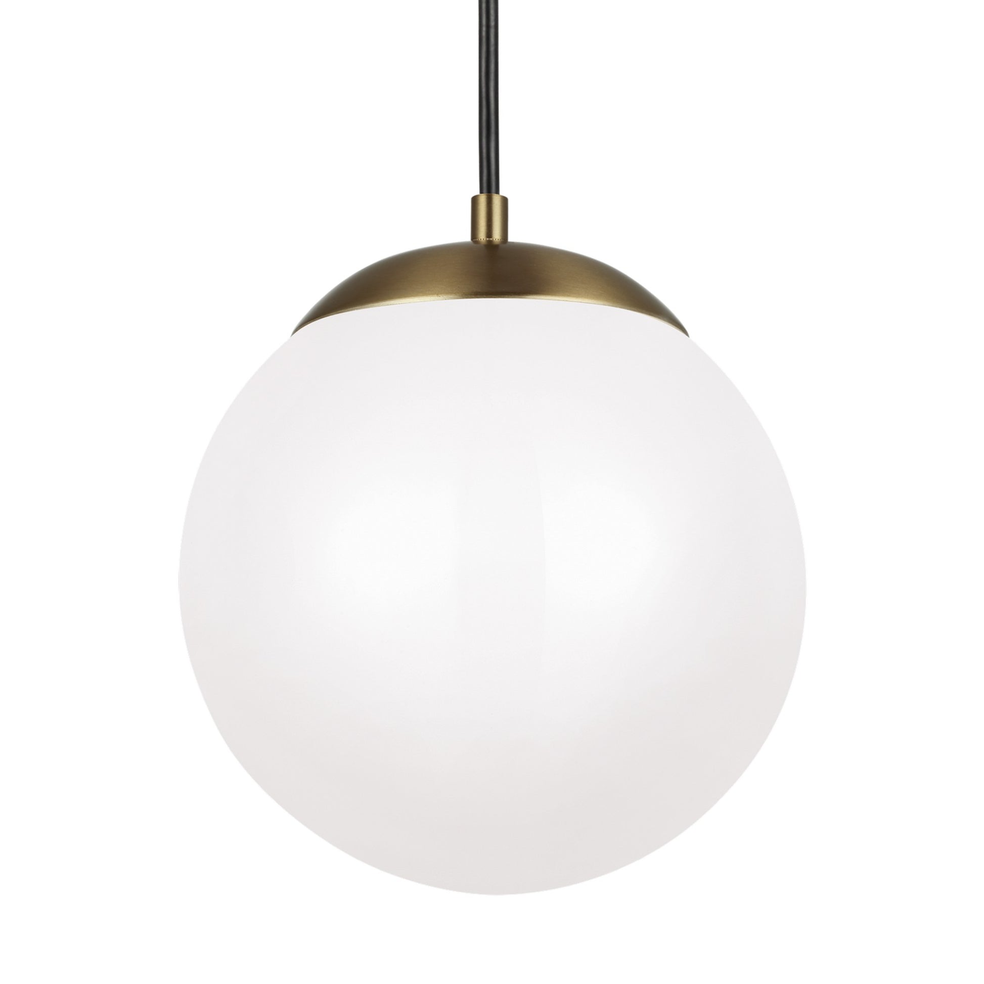 Leo Hanging Globe 10" Integrated LED Medium Pendant, Satin Brass Finish - Bees Lighting