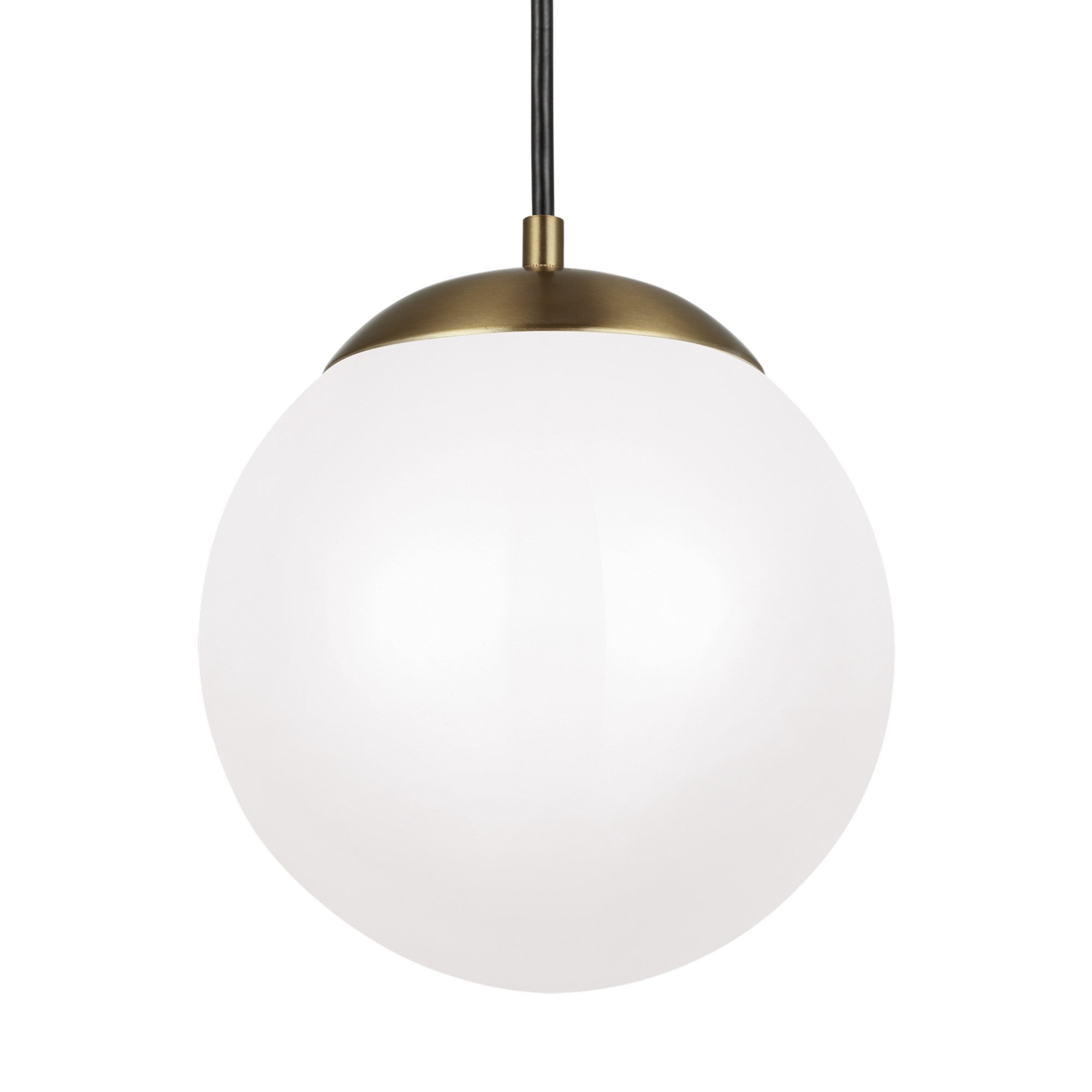 Leo Hanging Globe 10" Integrated LED Medium Pendant, Satin Brass Finish - Bees Lighting