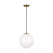 Leo Hanging Globe 12" Large Pendant, Satin Brass Finish - Bees Lighting