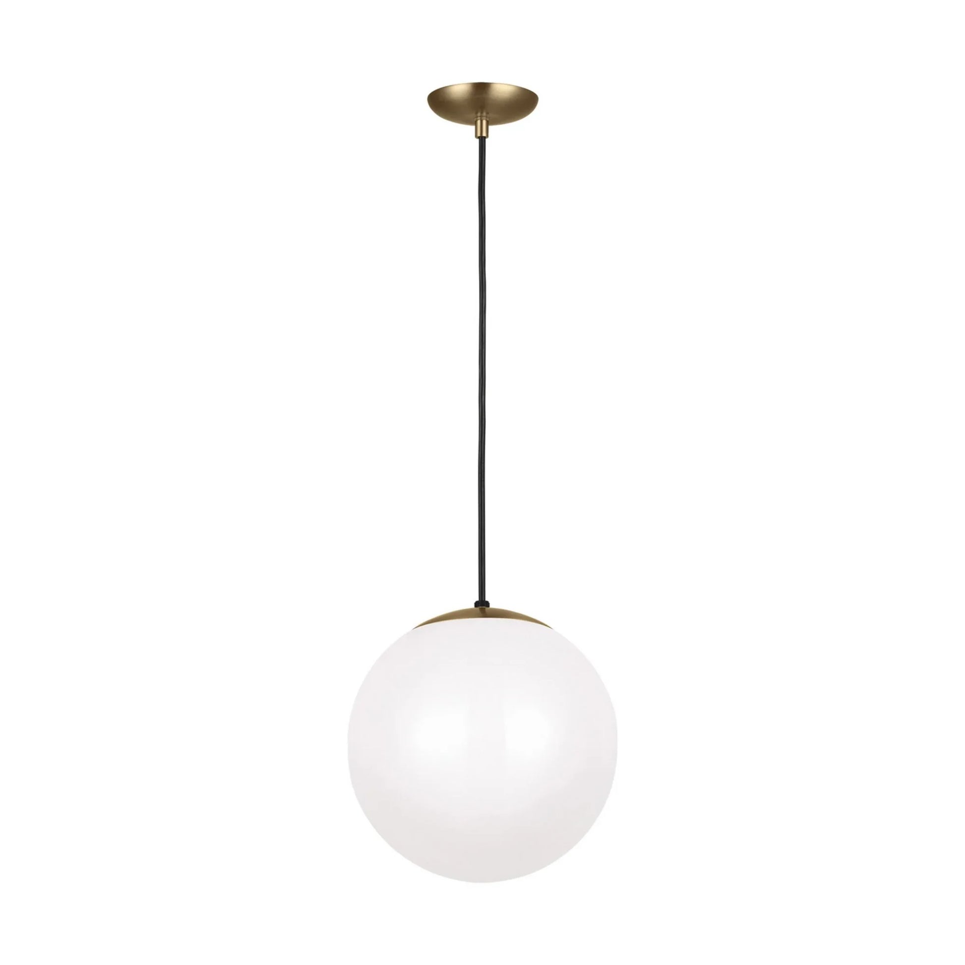 Leo Hanging Globe 12" Large Pendant, Satin Brass Finish - Bees Lighting