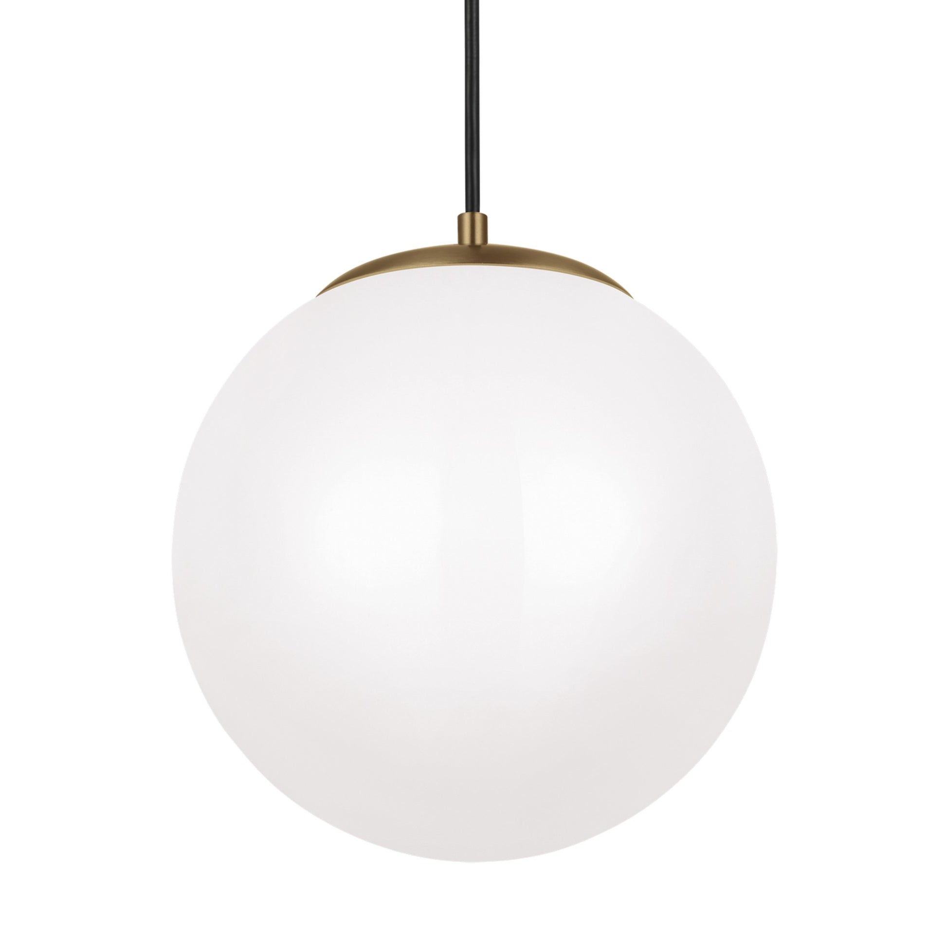 Leo Hanging Globe 12" Integrated LED Large Pendant, Satin Brass Finish - Bees Lighting