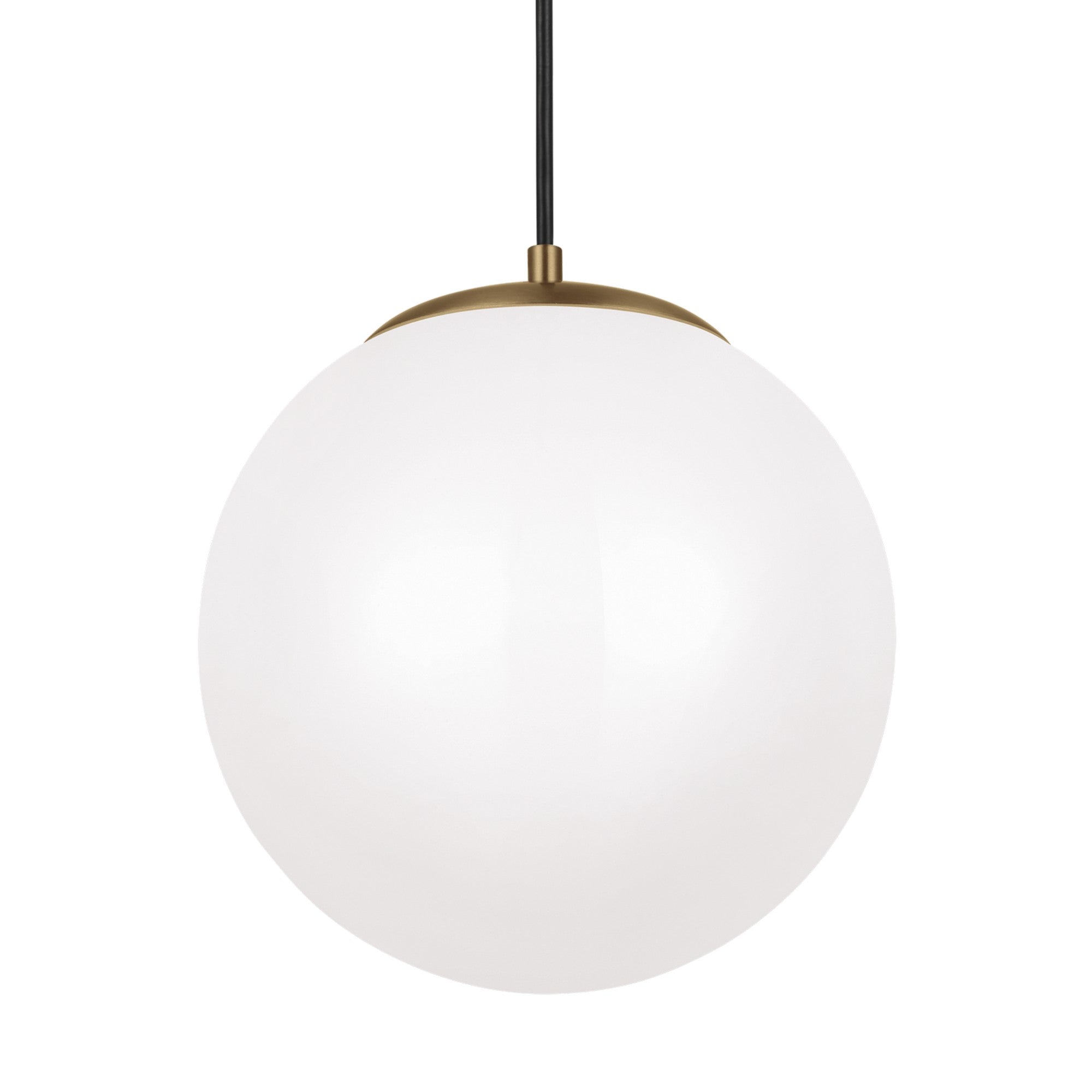 Leo Hanging Globe 12" Integrated LED Large Pendant, Satin Brass Finish - Bees Lighting
