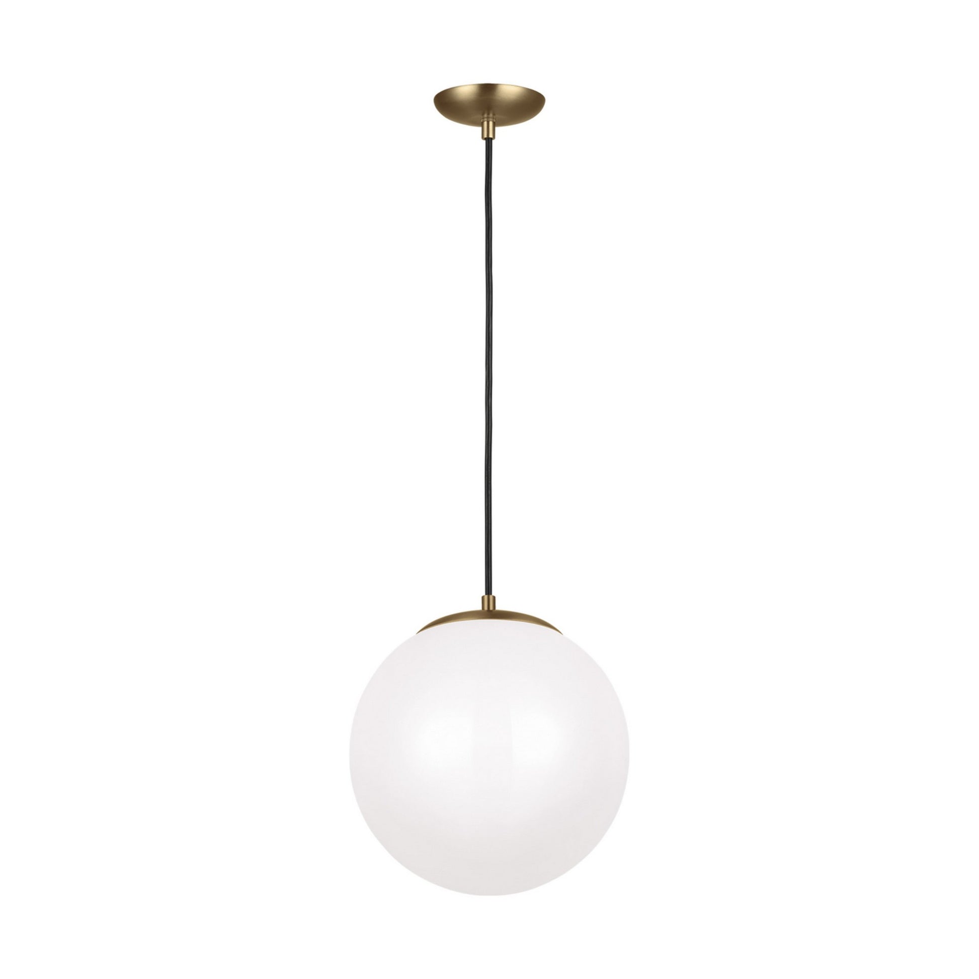 Leo Hanging Globe 12" Integrated LED Large Pendant, Satin Brass Finish - Bees Lighting