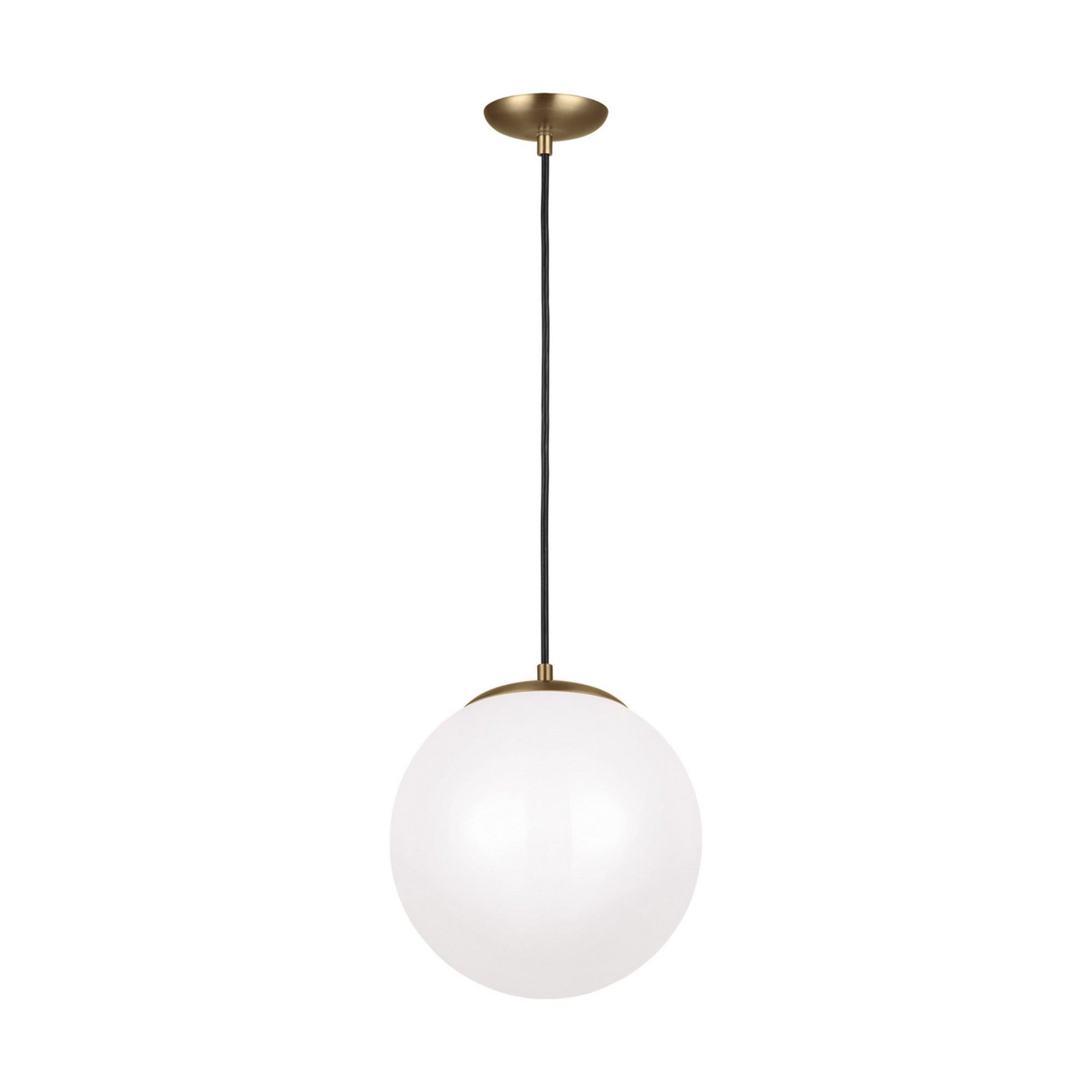 Leo Hanging Globe 12" Integrated LED Large Pendant, Satin Brass Finish - Bees Lighting