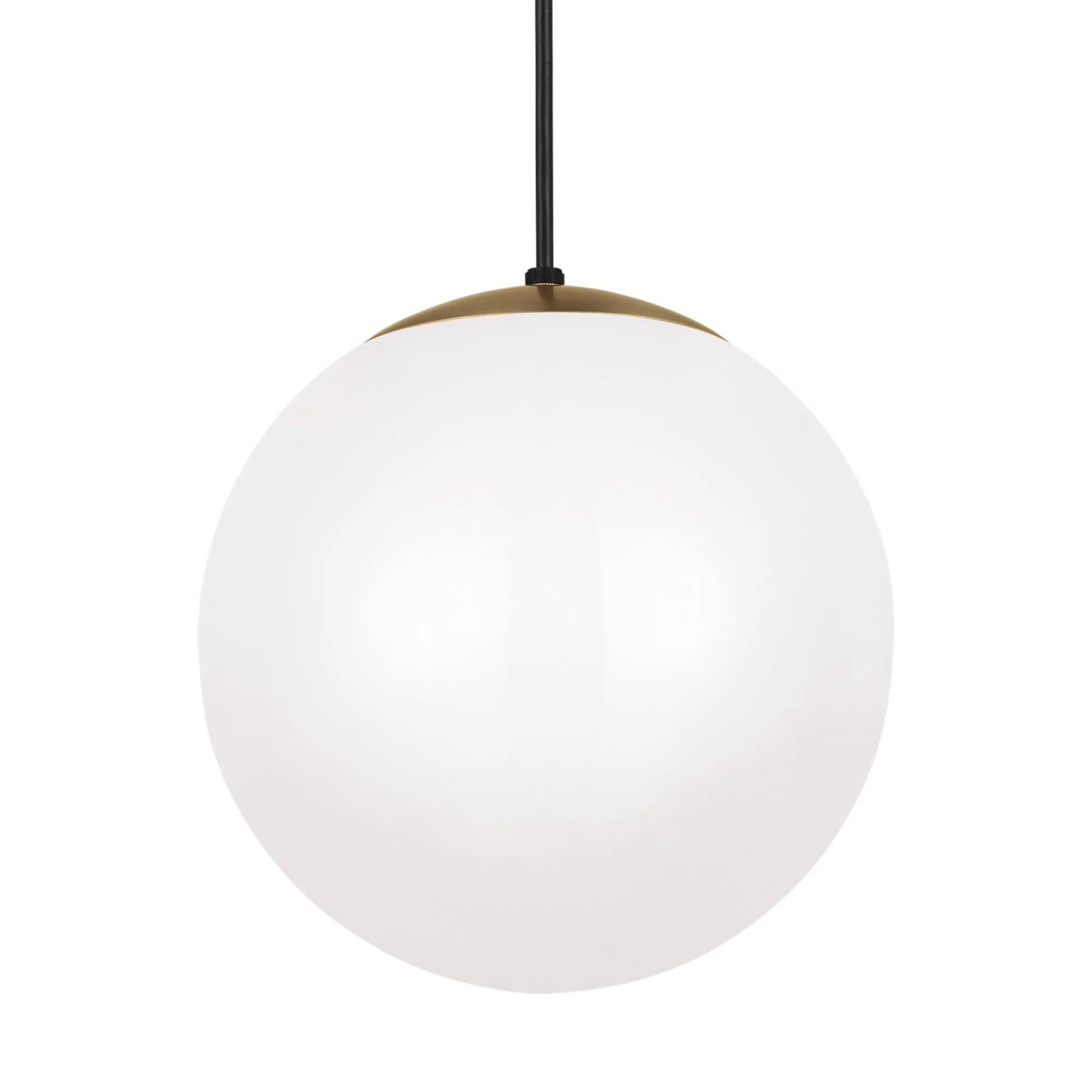 Leo Hanging Globe 12" LED Large Pendant, Satin Brass Finish - Bees Lighting
