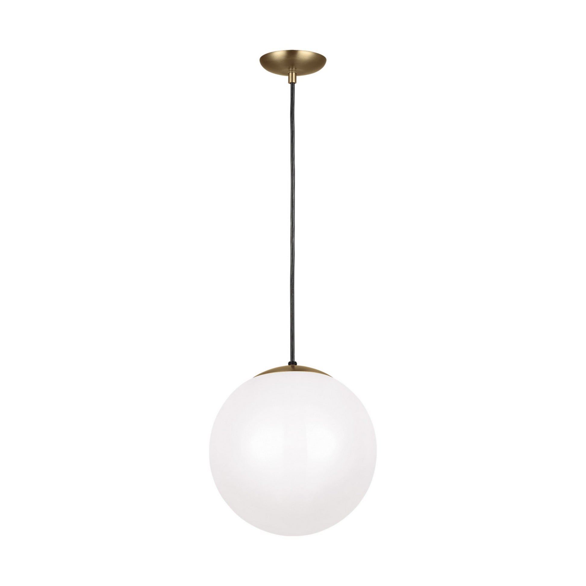 Leo Hanging Globe 14" LED X-Large Pendant, Satin Brass Finish - Bees Lighting